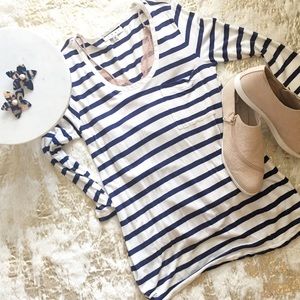 CAbi 3/4 sleeve Striped Tee